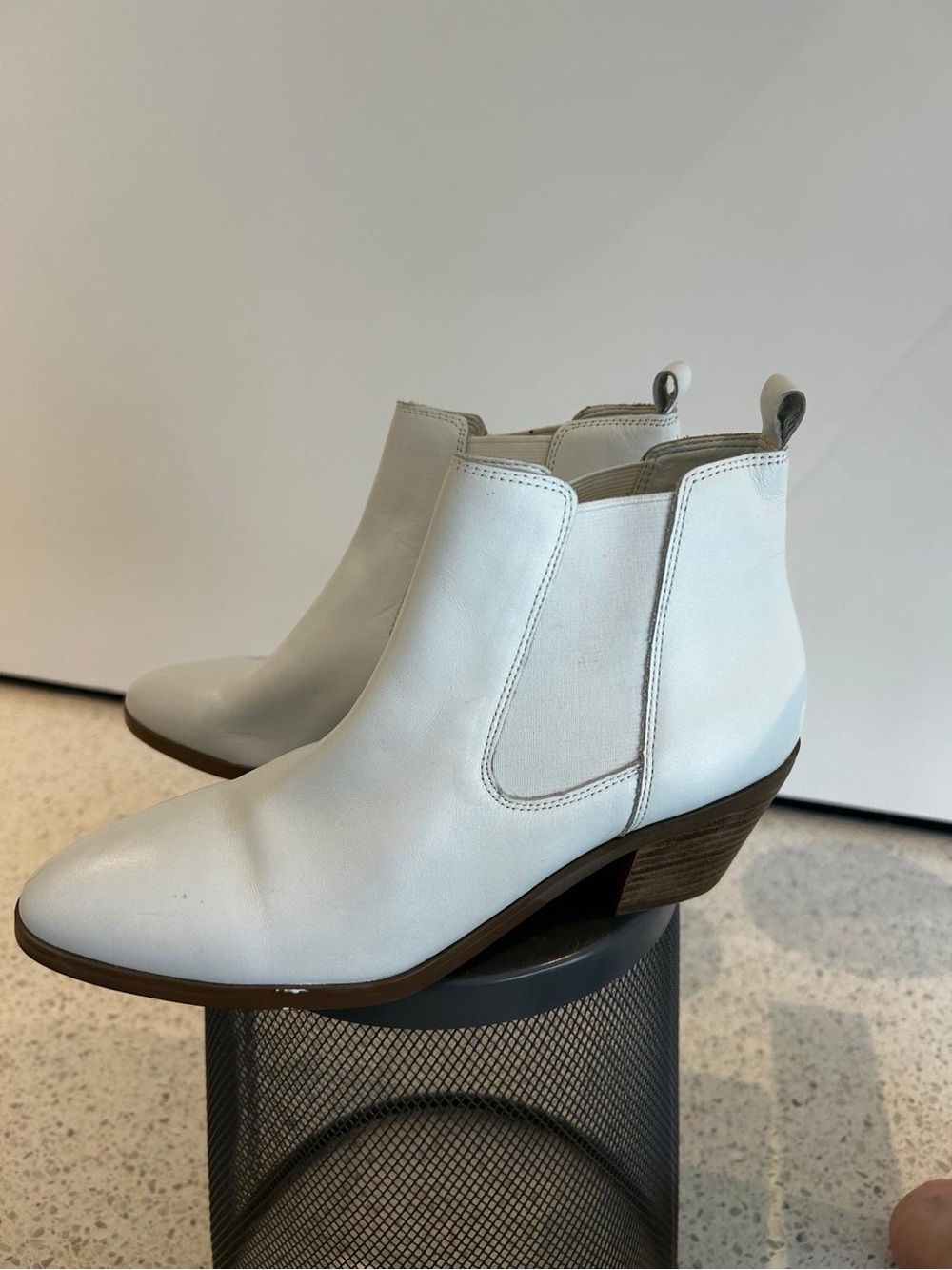 Mark Fisher White Leather Ankle Boots